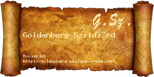Goldenberg Szilárd névjegykártya